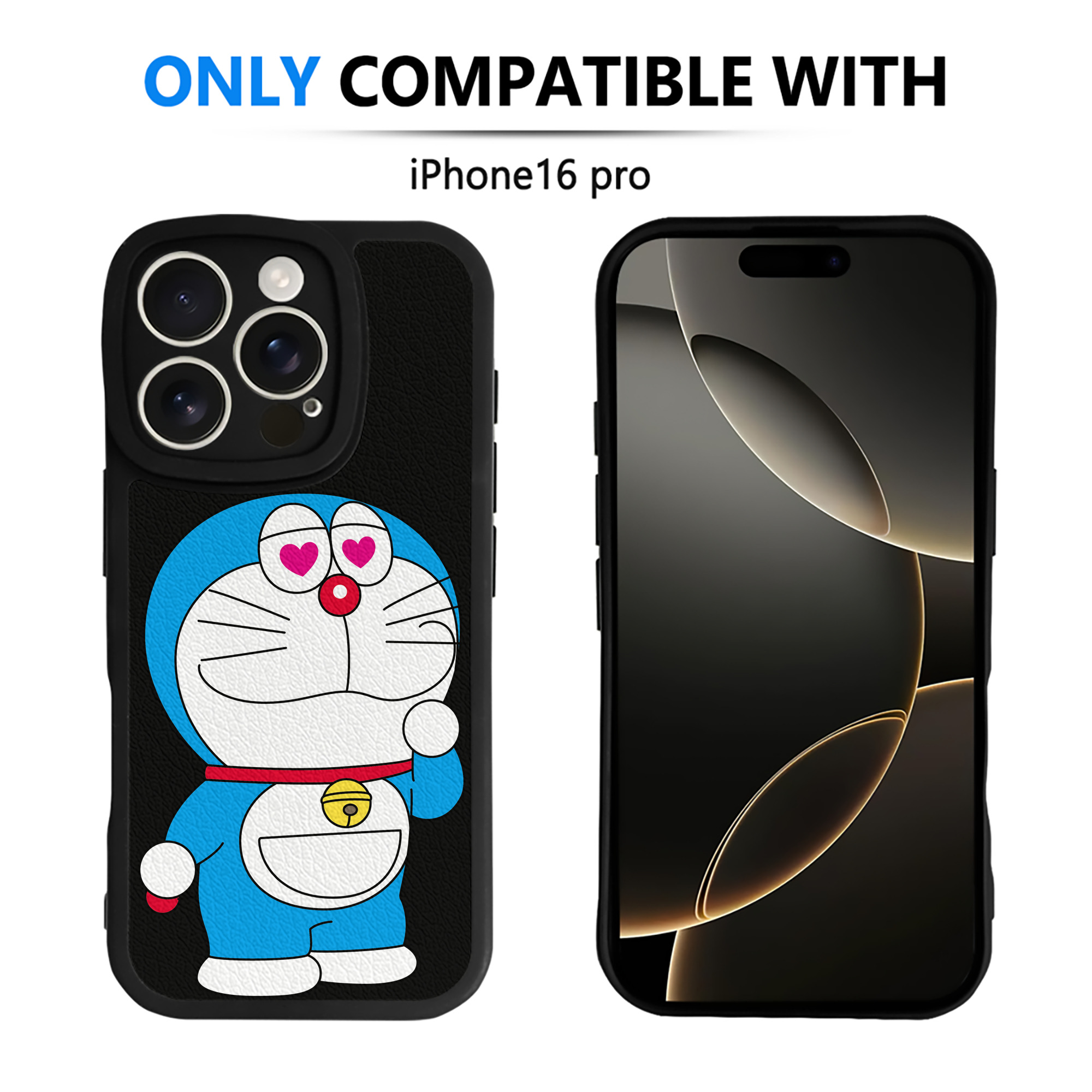（画像用） ドラえもん Doraemon 【iPhone 16シリーズ対応】シリコンスマホケース（レザー調） 材質：シリコン